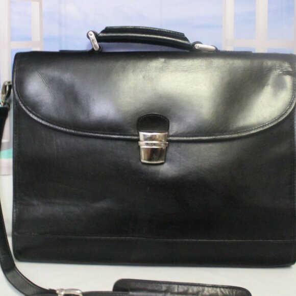 $595 Boccelli Made in Italy Nappa Leather Briefcase or Messenger Bag Uni…